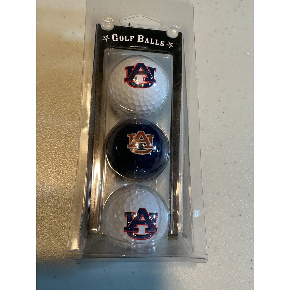 Team Golf Auburn Tigers NCAA Golf Balls 3 Pack White Navy Blue Logo New